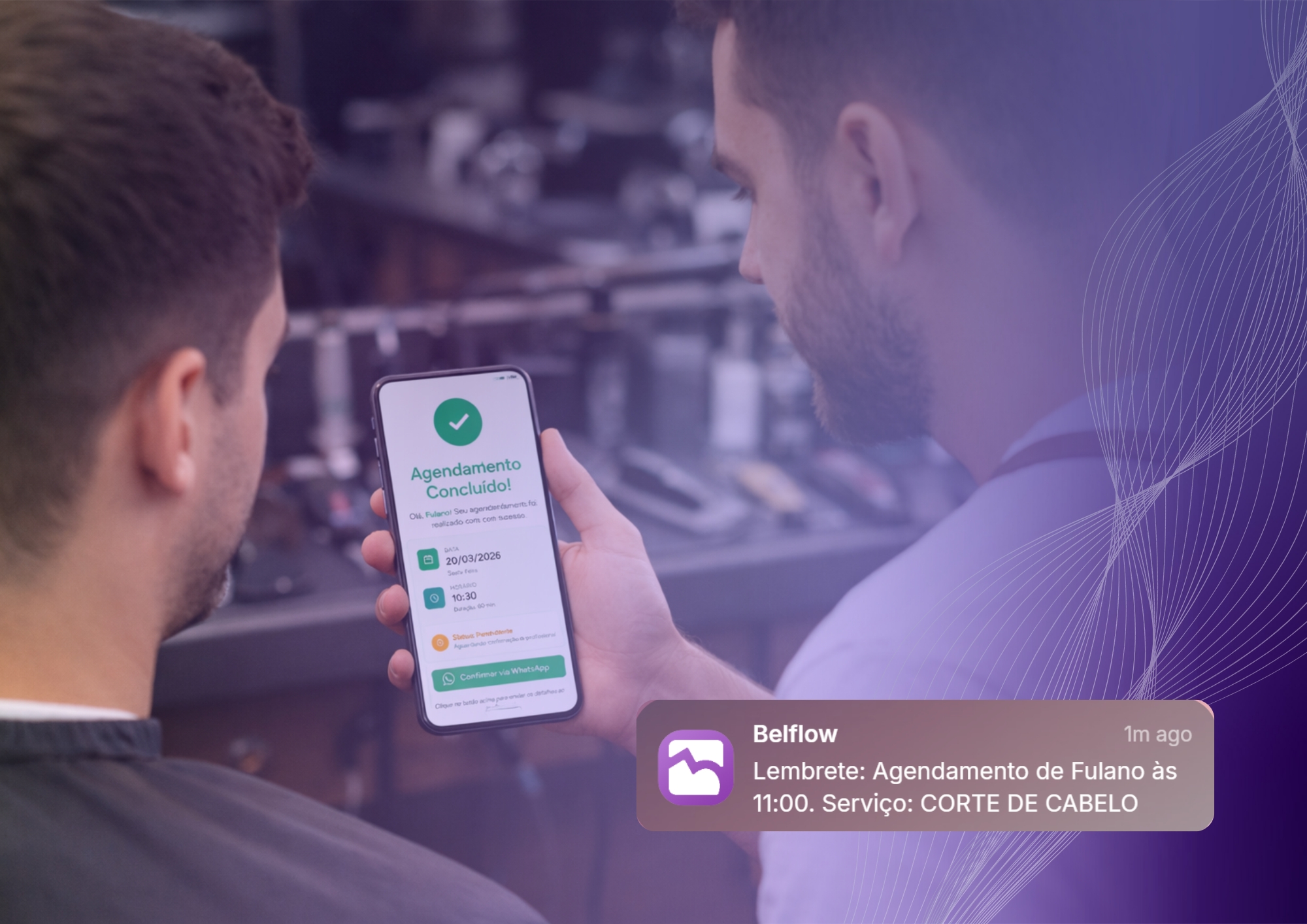 Fluxo de agendamento entre cliente e dono do negócio