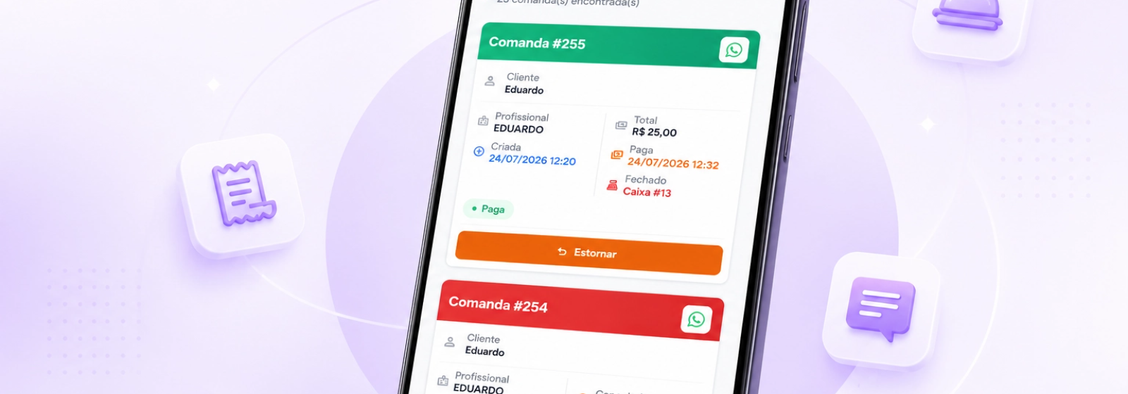 Comandas digitais no Belflow